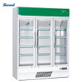 630L Supermarket Commercial Double Door Beverage Cooler Display Showcase